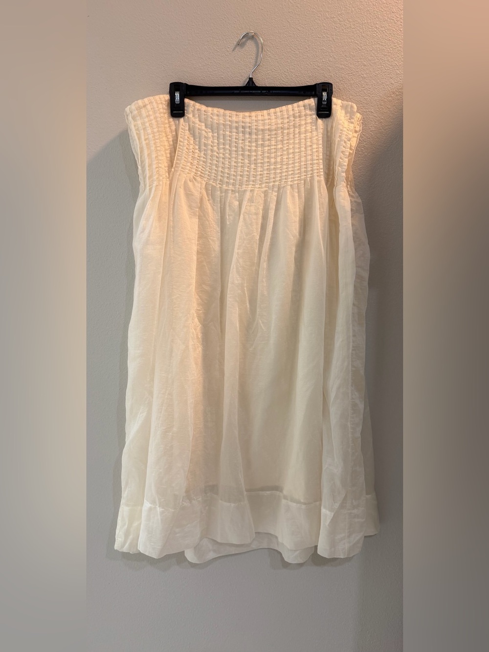 Future Collective White Smocked Waist Midi Skirt
